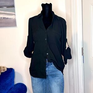Express button up, Portofino, sheer style shirt in size XS
